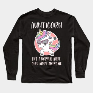 Aunticorn like a normal Aunt Dabbing Unicorn Long Sleeve T-Shirt